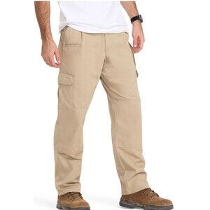 5.11 Taclite Pro Pants~Mens 52" Unhemmed~Tan/Khaki Tactical Ripstop Cargo NWT
